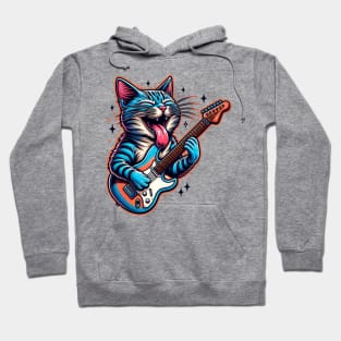 Guitar Cat Rocking Out Hoodie